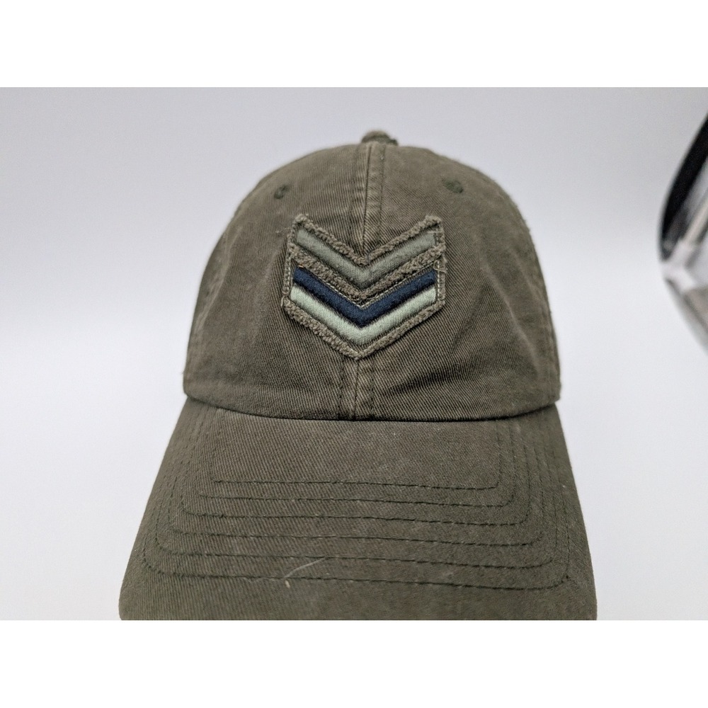 Express Mens Olive Green Military Chevron Patch Adjustable Baseball Cap Hat